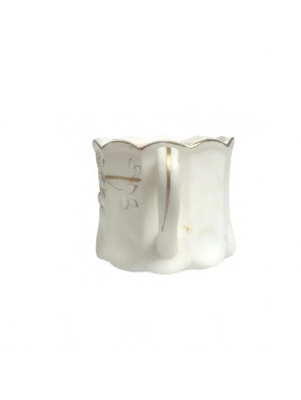 Norcrest Vintage White Porcelain Double Handle Open Sugar Bowl with Gold Trim
